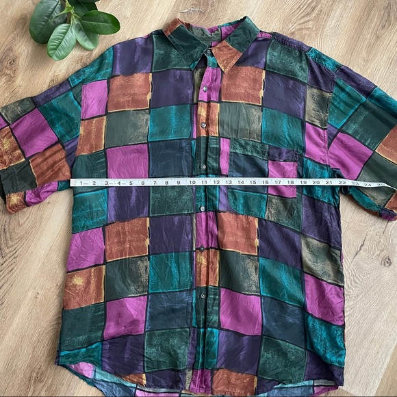 ORIGINAL LABEL NOVIN | VINTAGE 100% SILK SHIRT - Picture 4 of 6